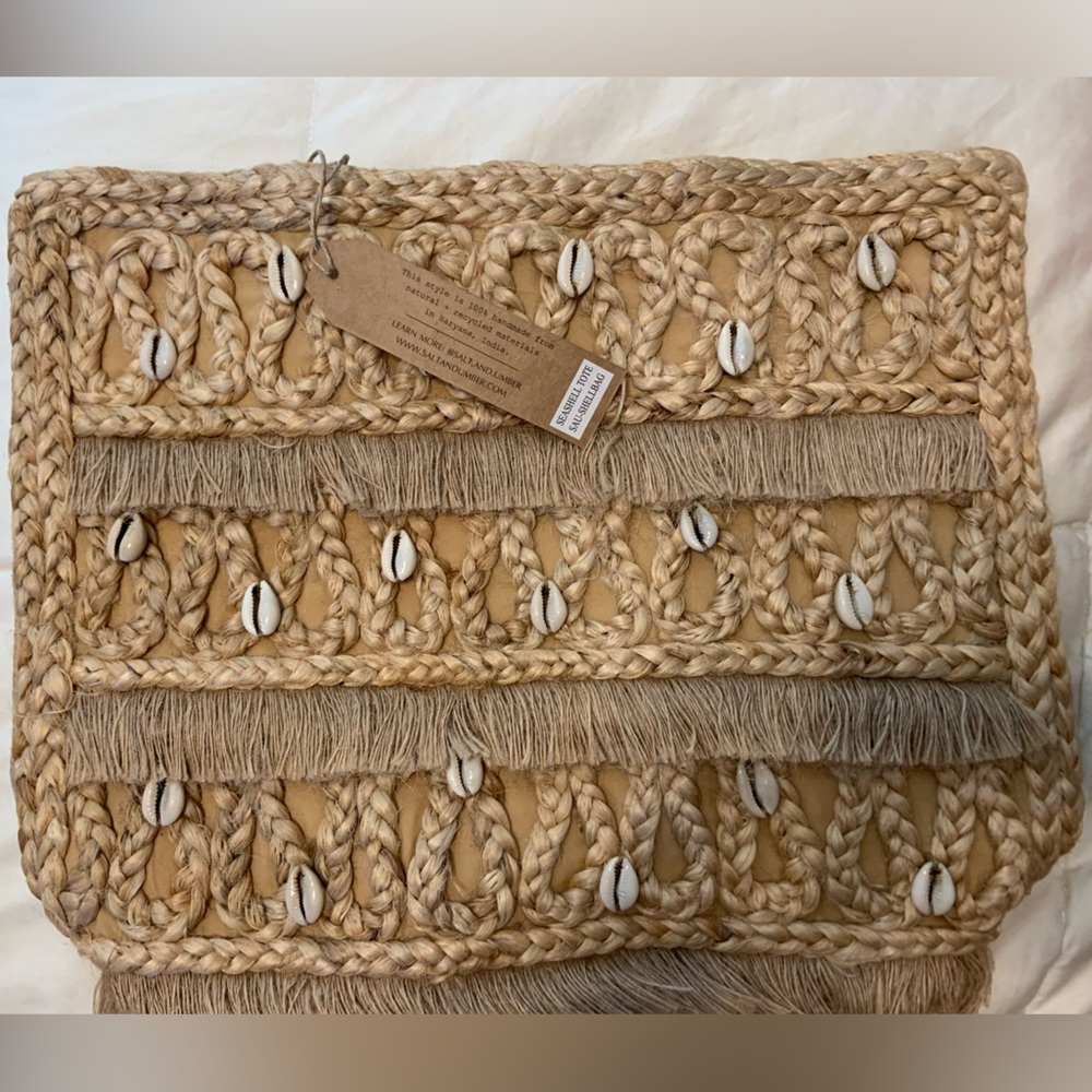 SALT + Umber Seashell Tote Bag Summer Beach Bag - Picture 2 of 2